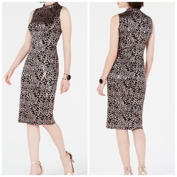 INC Mock-Neck Sequin-Lace Dress Black/Gold Sz 10 - Picture 15 of 16